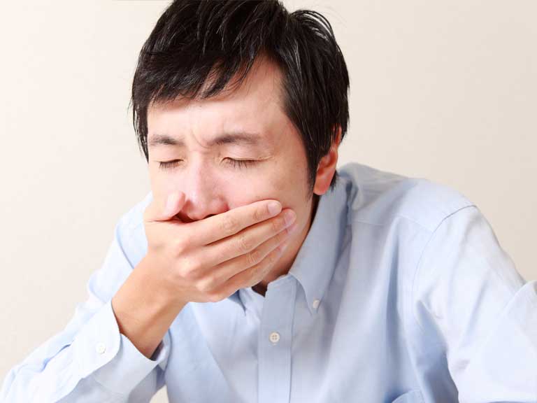 Patient regurgitating